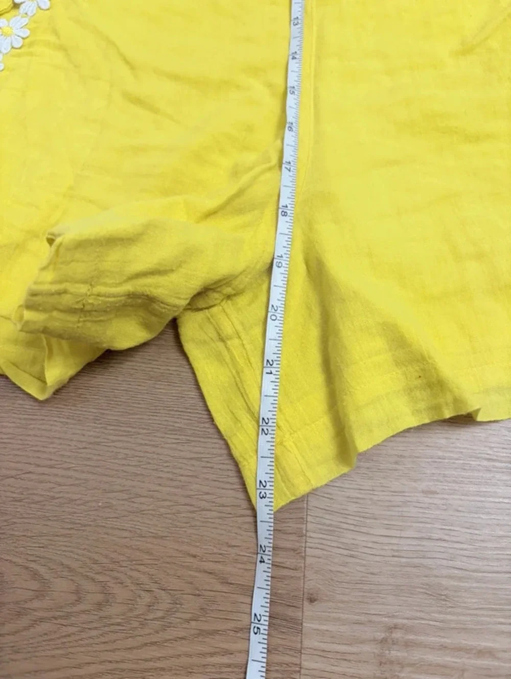 Mini Boden Girls Yellow Daisy Embroidered Romper Size 7-8Y